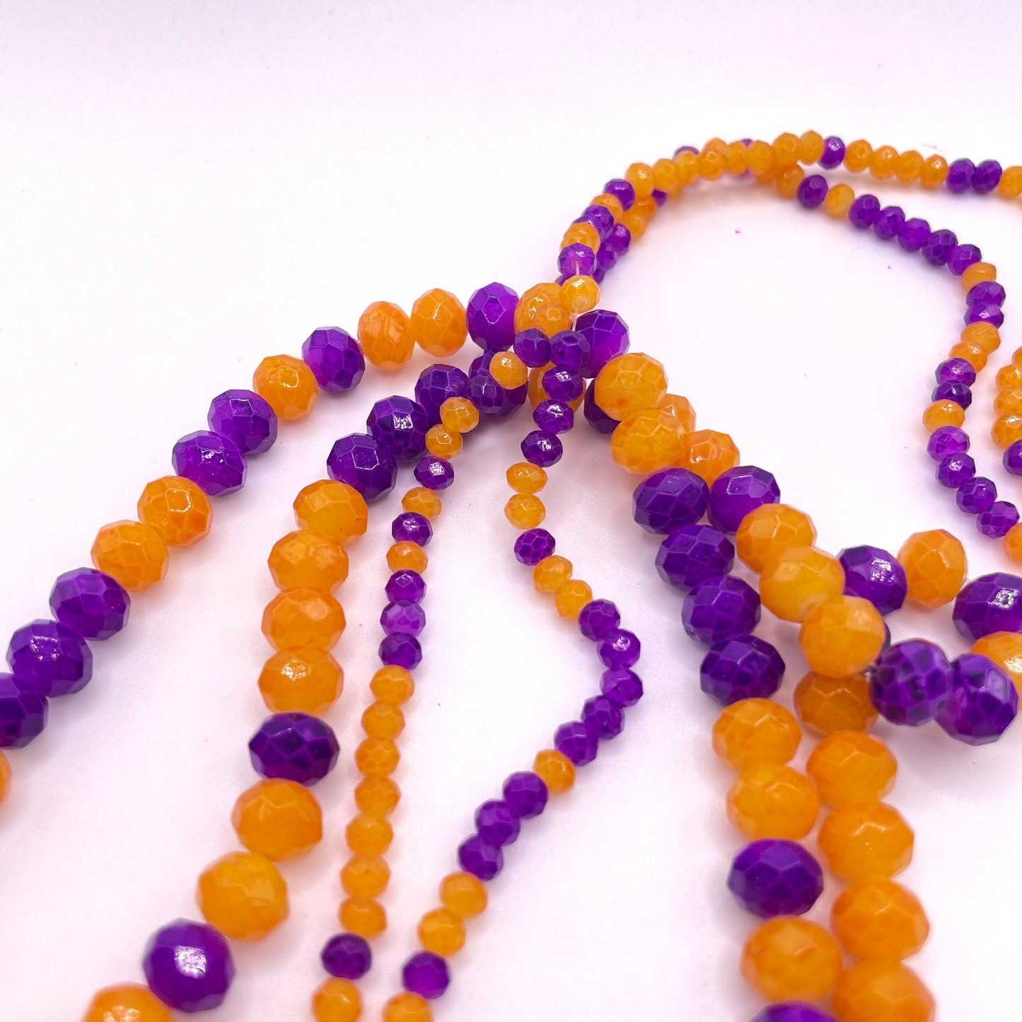 Orange & Purple Glass Rondelle Beads 4mm 6mm 8mm