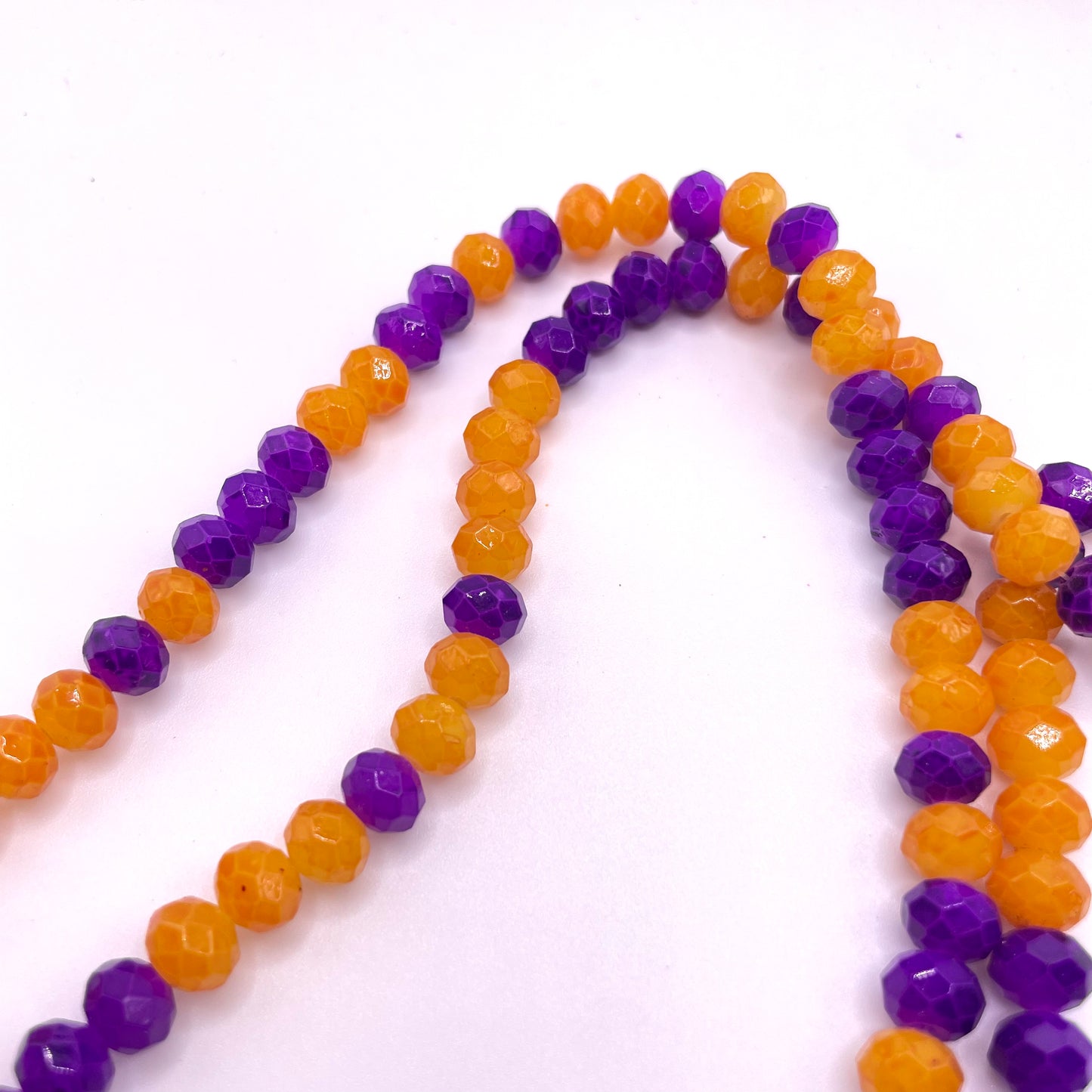 Orange & Purple Glass Rondelle Beads 4mm 6mm 8mm