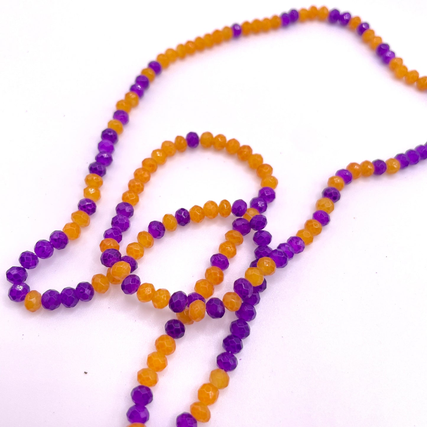 Orange & Purple Glass Rondelle Beads 4mm 6mm 8mm