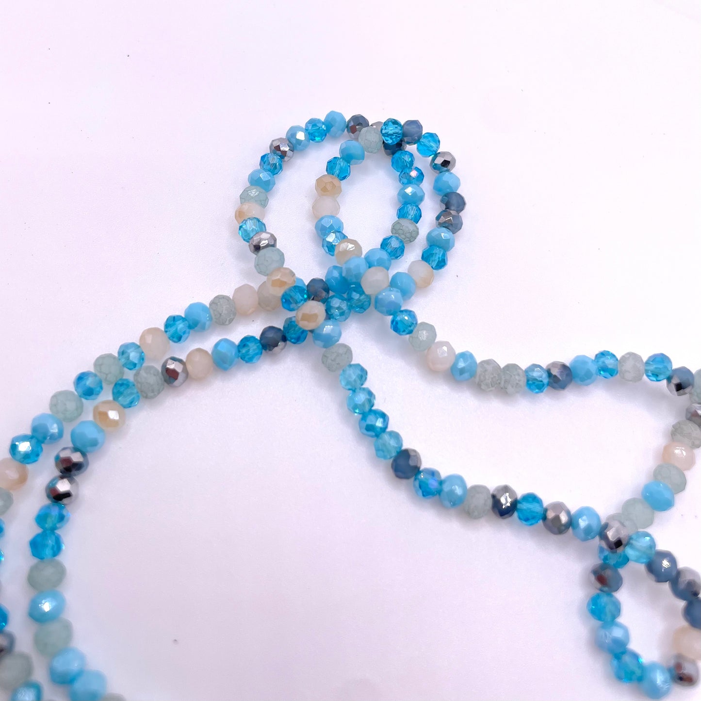 Shades of of Sky Blue Glass Rondelle Beads 4mm 6mm 8mm