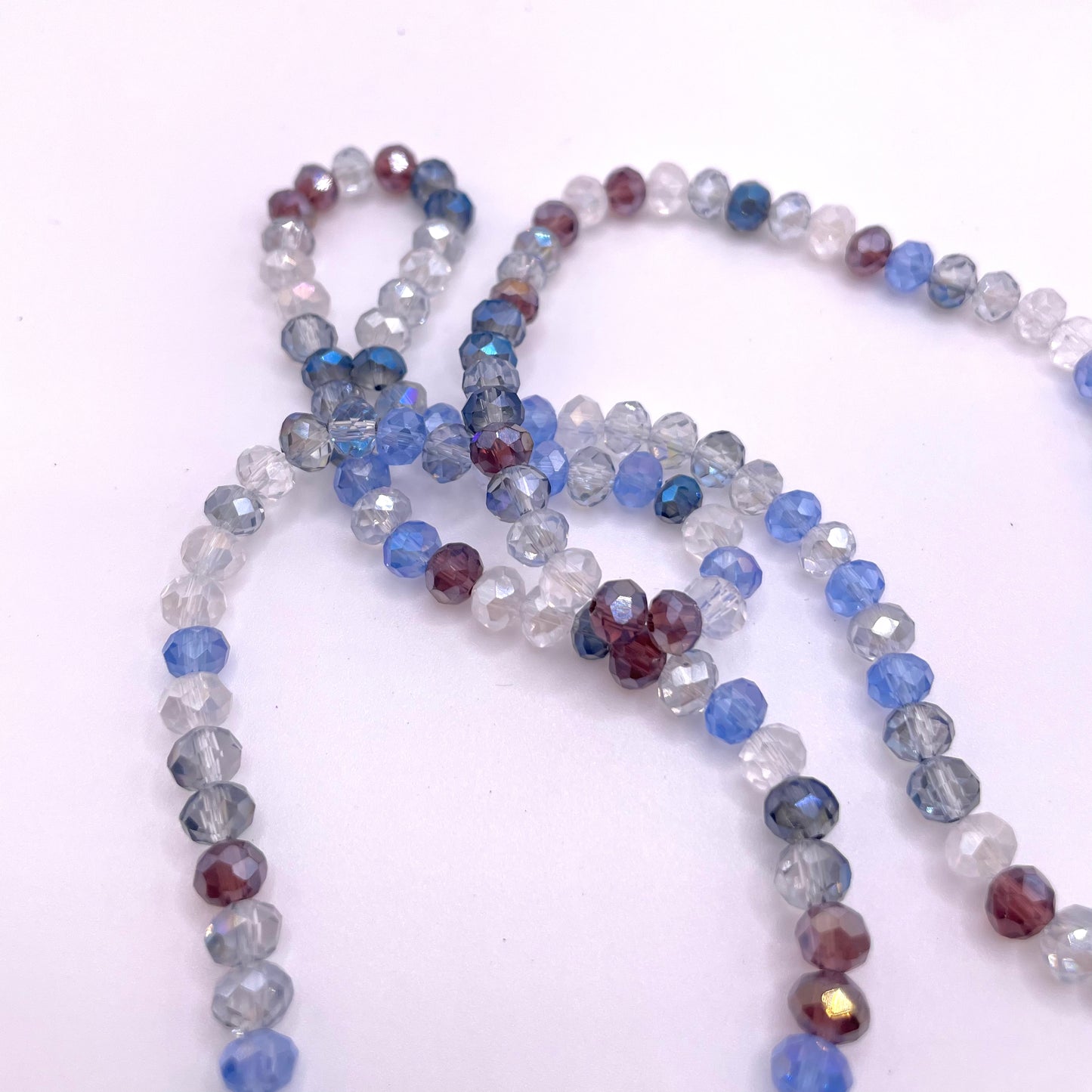 Shades of of Blue & Grey Glass Rondelle Beads 4mm 6mm