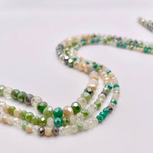 Shade of Green Glass Rondelle Beads 3mm 4mm 6mm