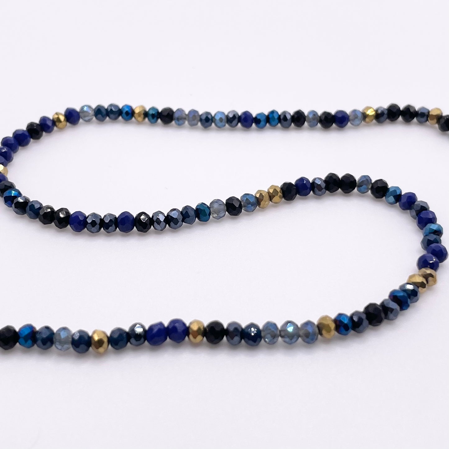 Blue Black & Gold Glass Rondelle Beads 3mm 4mm 6mm