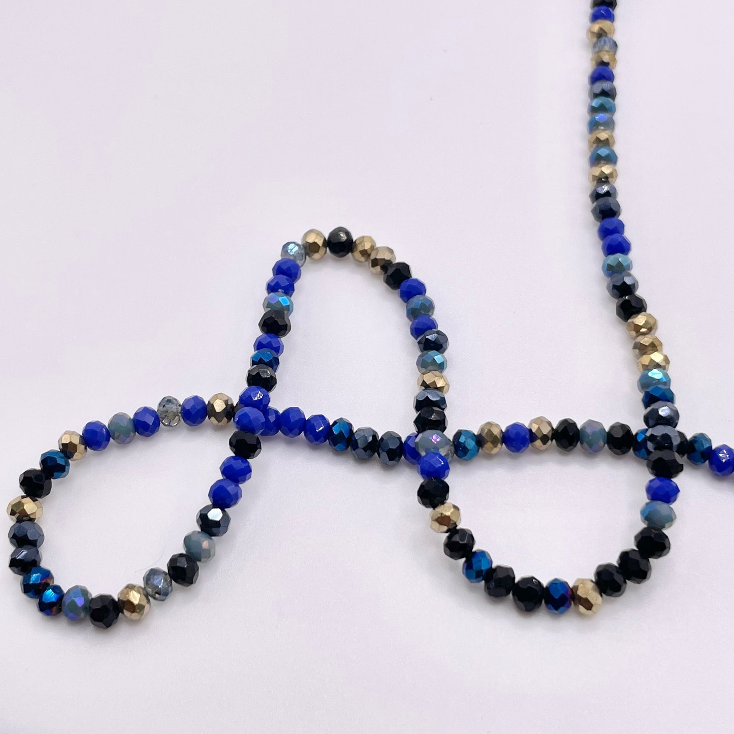 Blue Black & Gold Glass Rondelle Beads 3mm 4mm 6mm