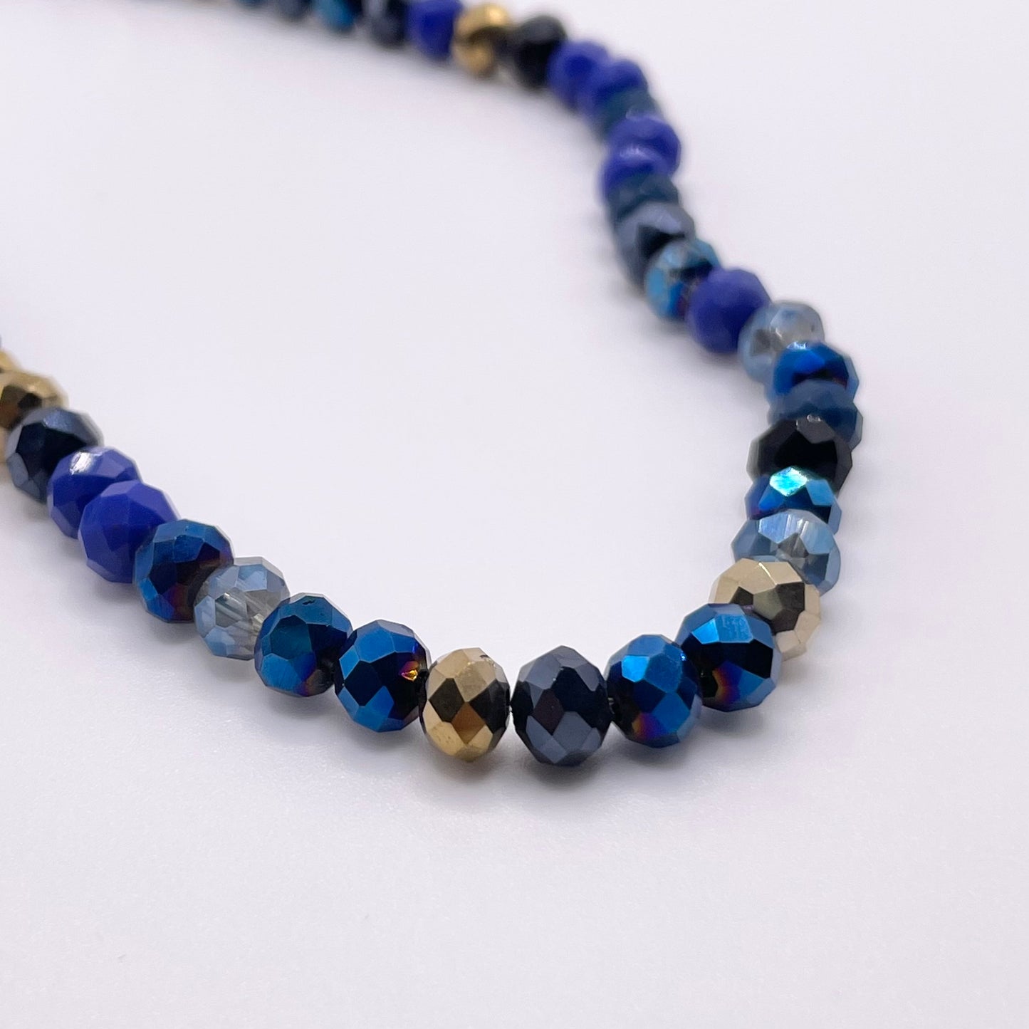 Blue Black & Gold Glass Rondelle Beads 3mm 4mm 6mm