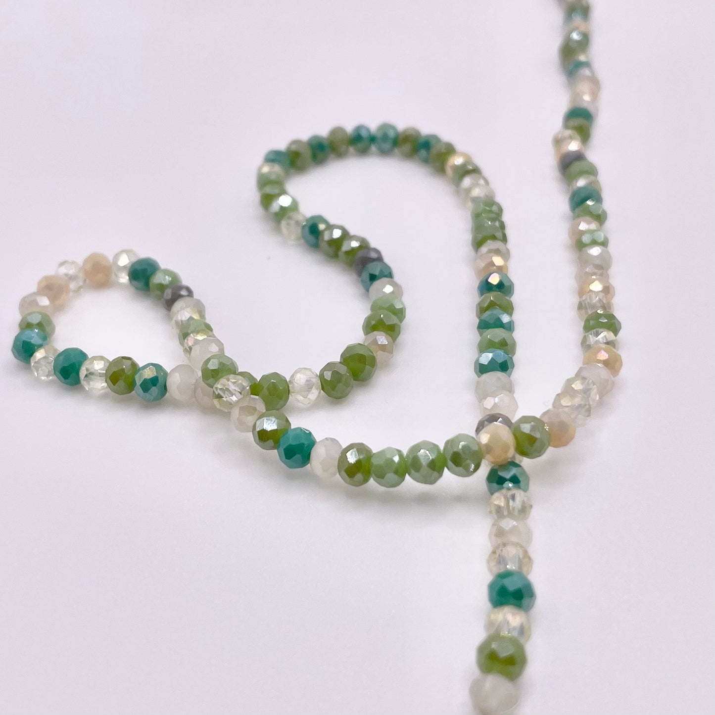 Shade of Green Glass Rondelle Beads 3mm 4mm 6mm