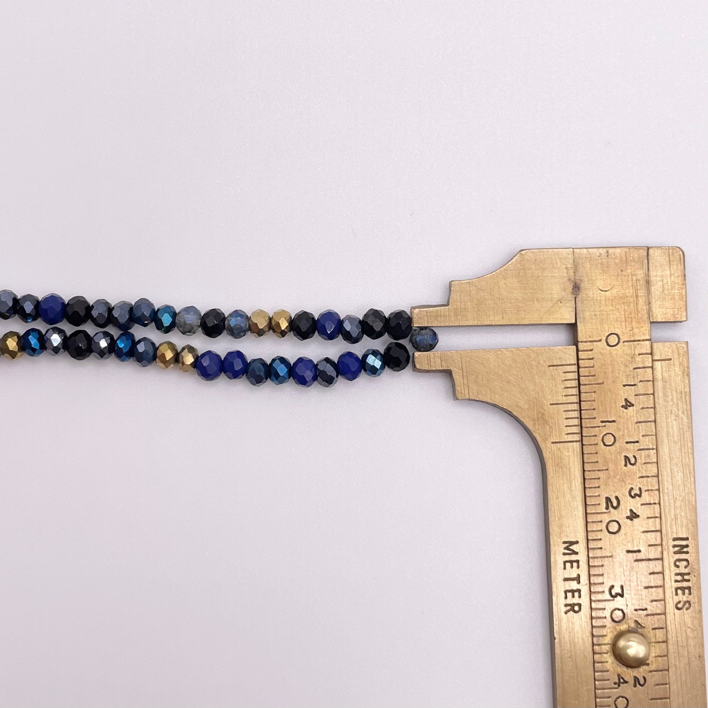 Blue Black & Gold Glass Rondelle Beads 3mm 4mm 6mm