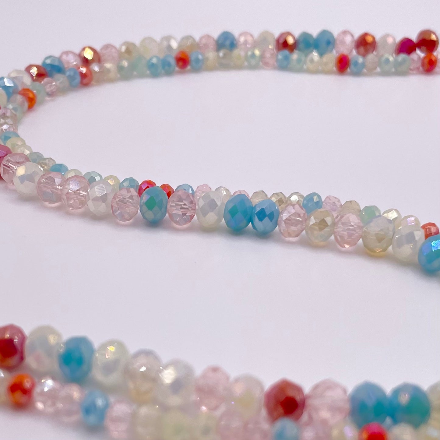 Pastel Multicolor Glass Rondelle Beads 4mm 6mm