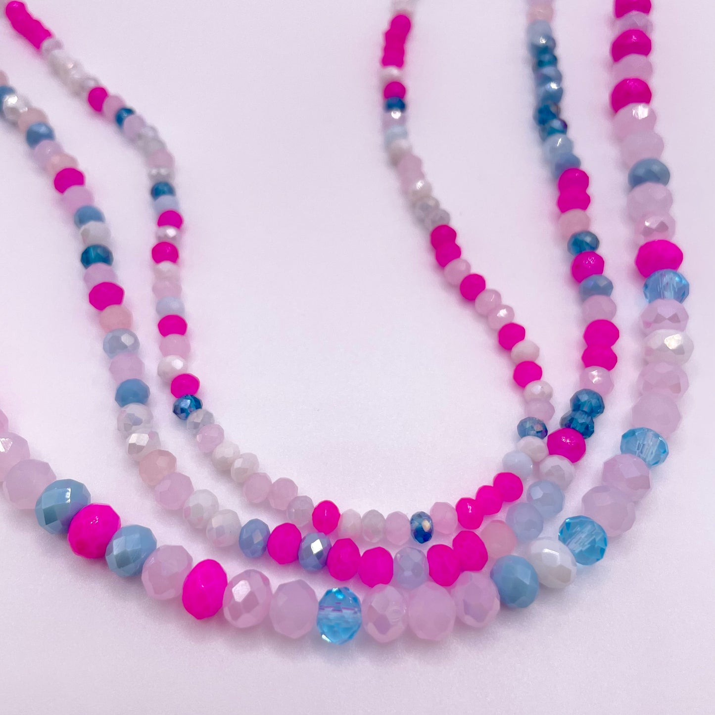 Pink & Blue Glass Rondelle Beads 3mm 4mm 6mm