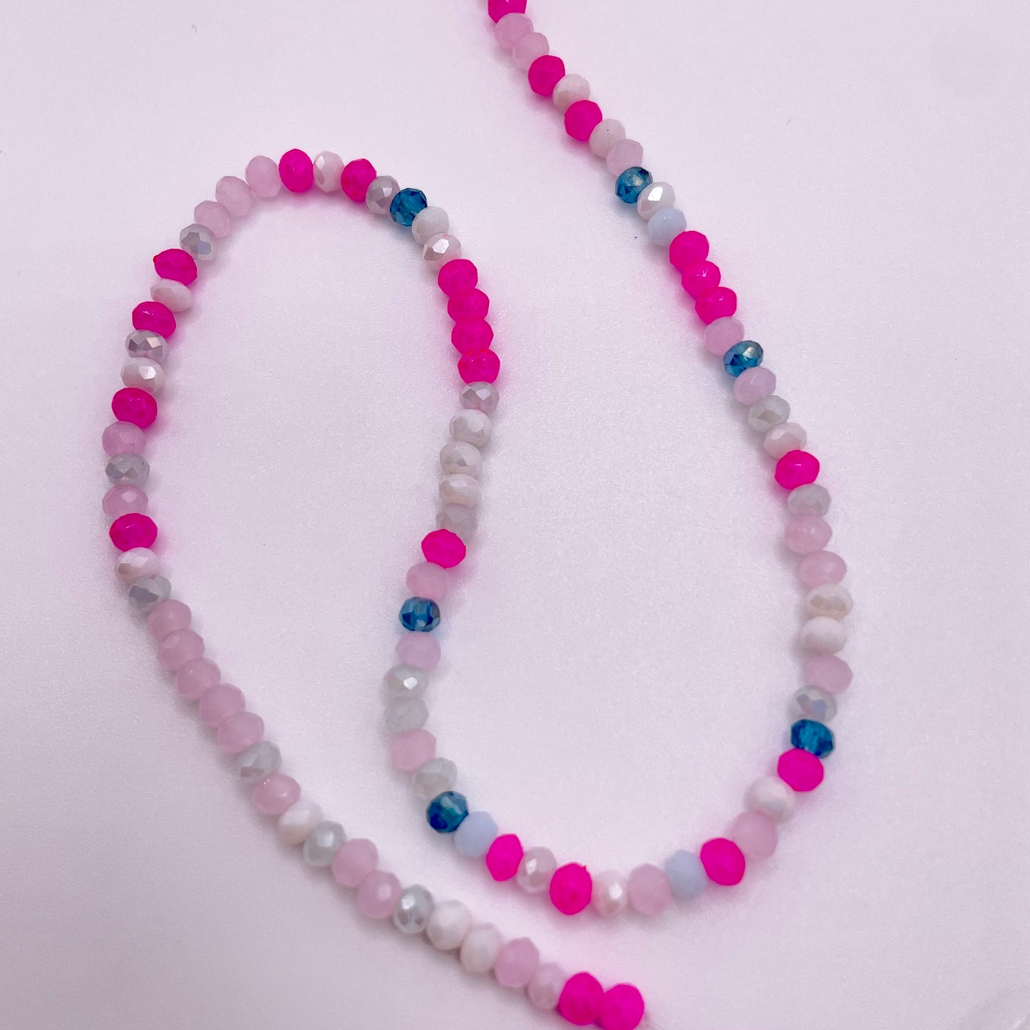 Pink & Blue Glass Rondelle Beads 3mm 4mm 6mm