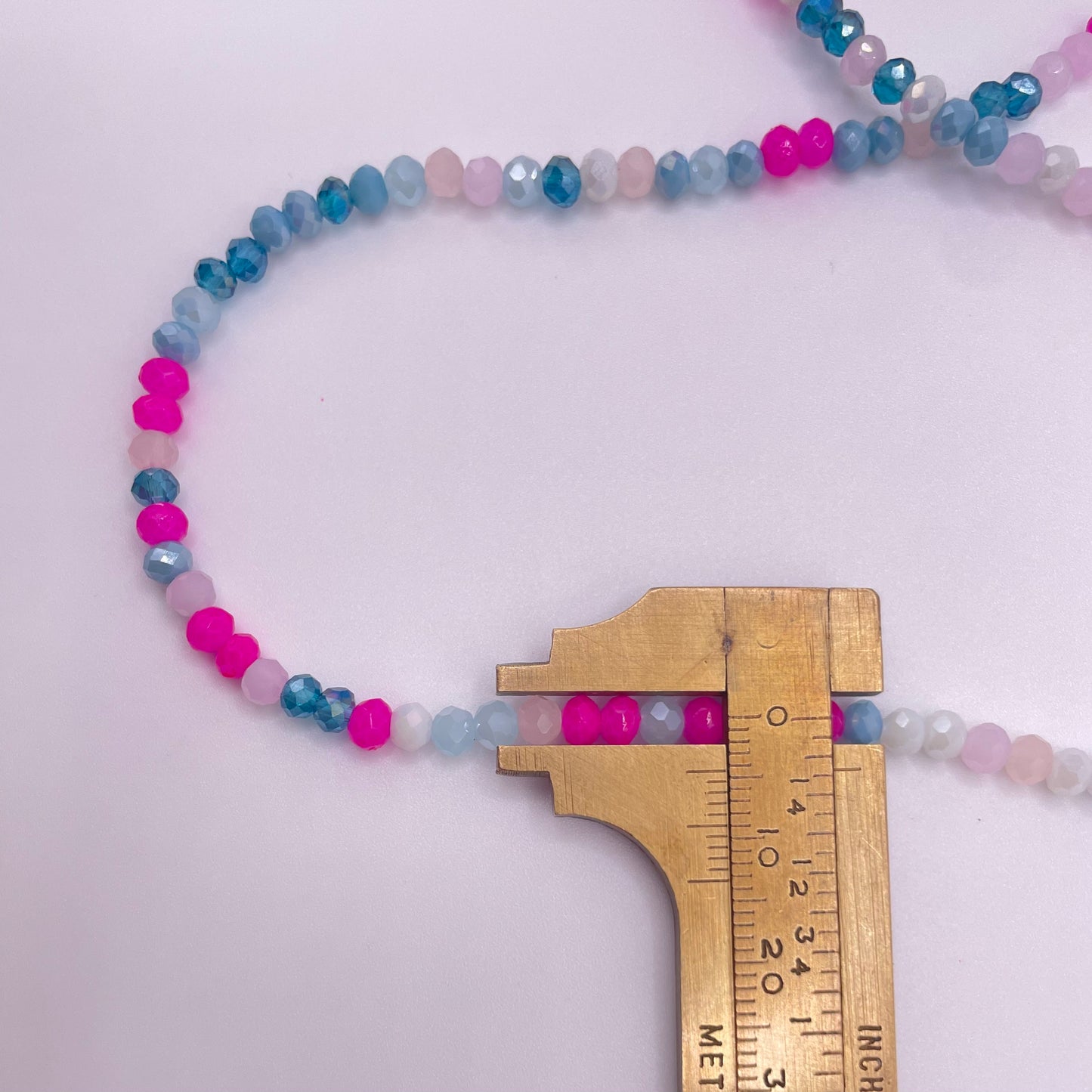 Pink & Blue Glass Rondelle Beads 3mm 4mm 6mm