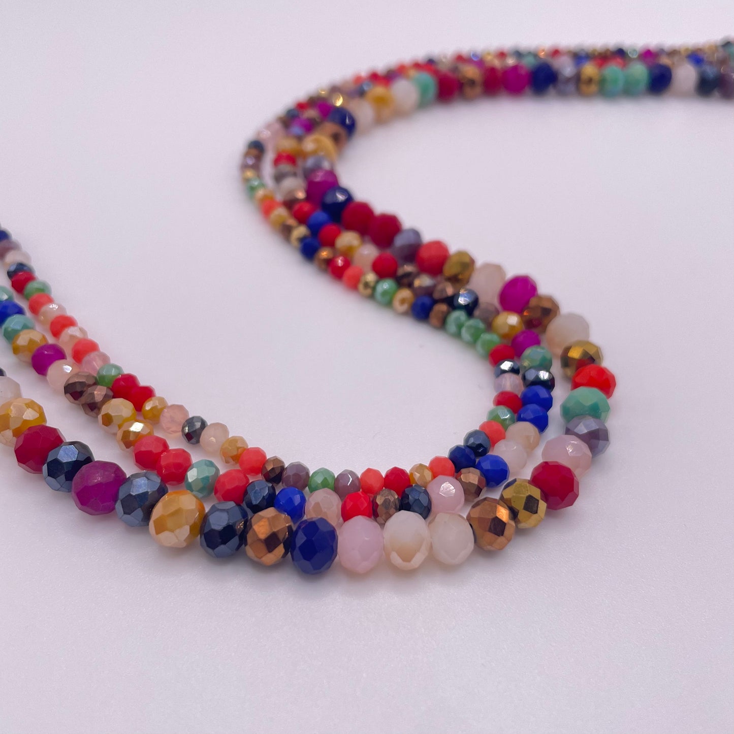 Party Multi Color Glass Rondelle Beads 3mm 4mm 6mm