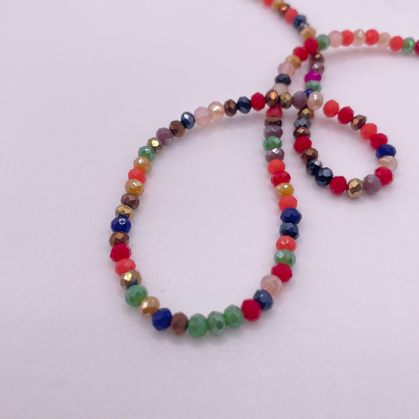 Party Multi Color Glass Rondelle Beads 3mm 4mm 6mm