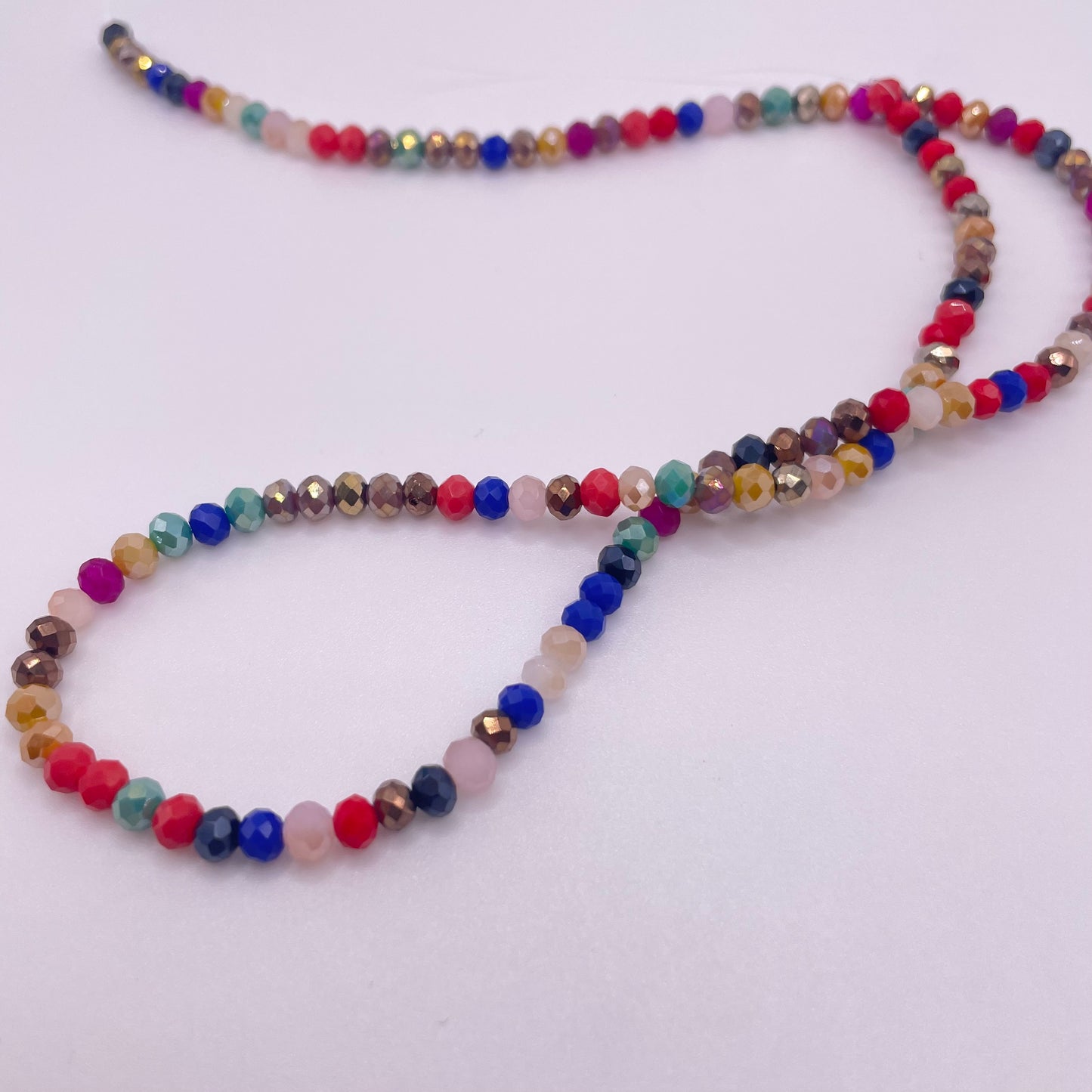 Party Multi Color Glass Rondelle Beads 3mm 4mm 6mm