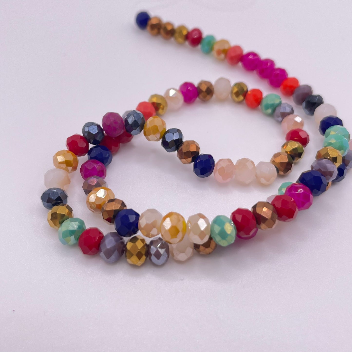 Party Multi Color Glass Rondelle Beads 3mm 4mm 6mm