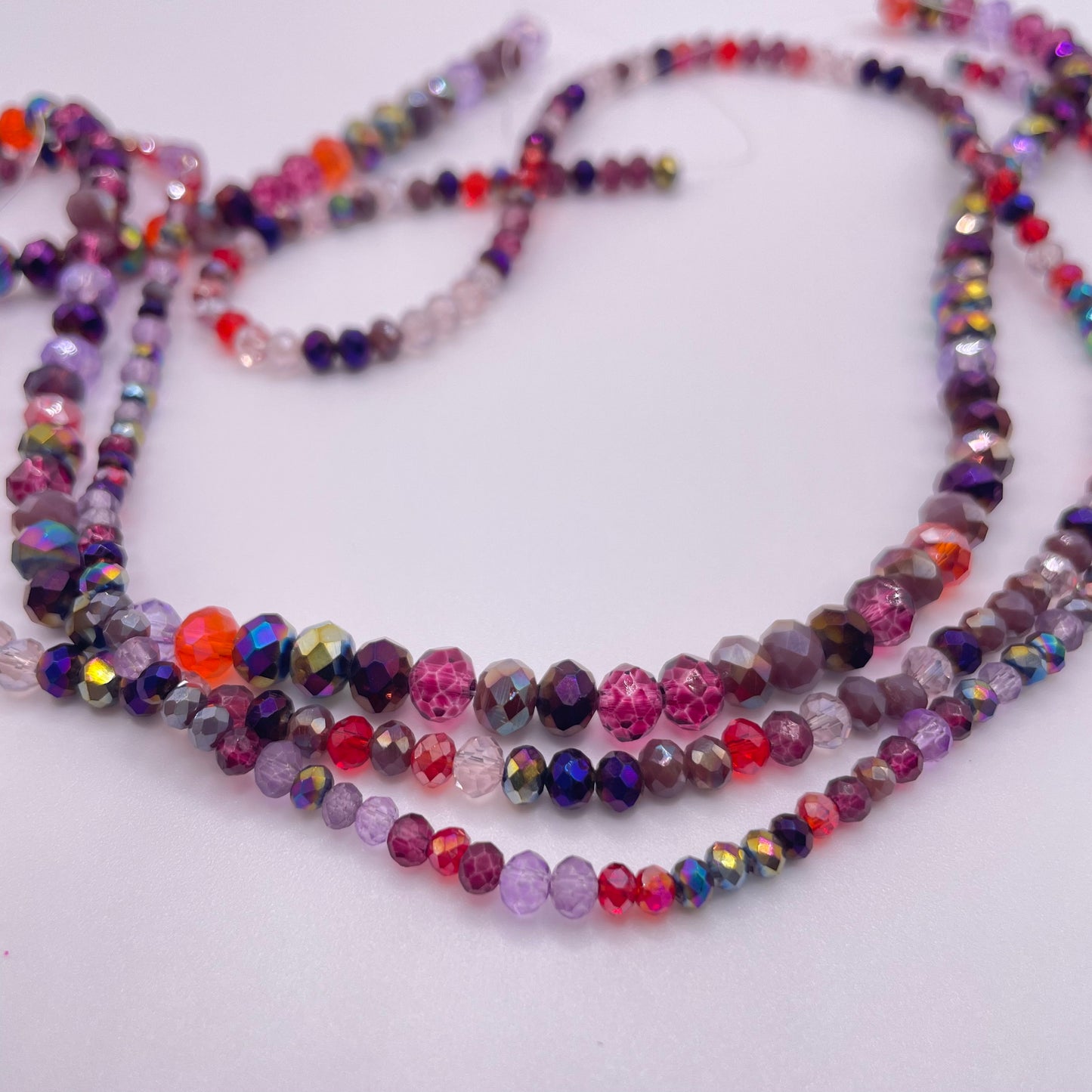 Shades of Purple Glass Rondelle Beads 3mm 4mm 6mm