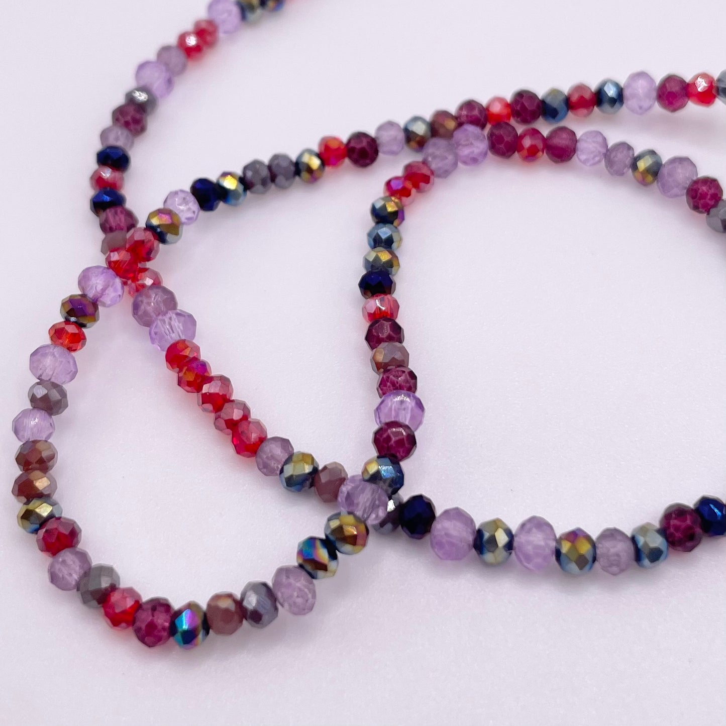 Shades of Purple Glass Rondelle Beads 3mm 4mm 6mm