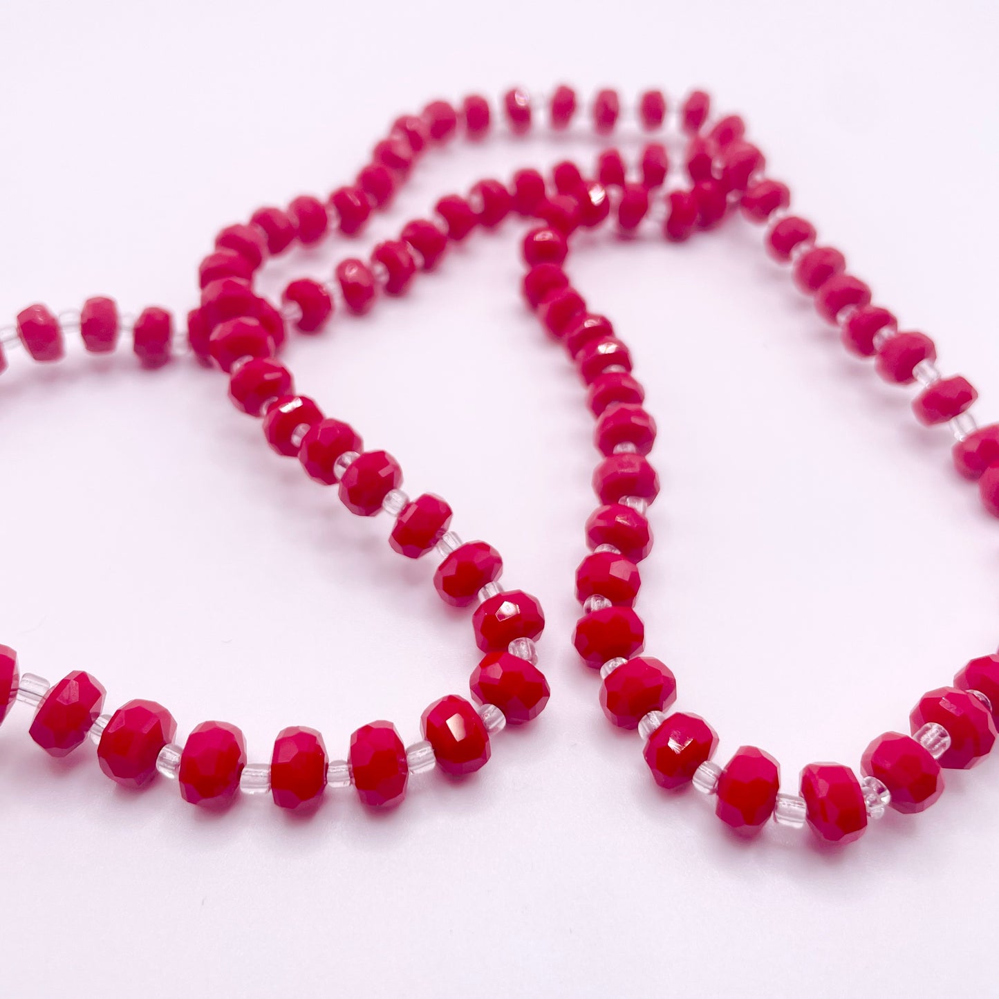 Red Color Glass Rondelle Beads 6mm 8mm