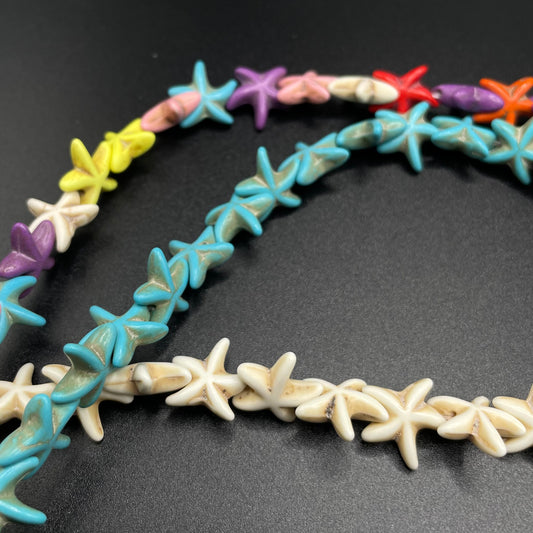 Turquoise Star Beads White Turquoise Blue Turquoise Multicolor Turquoise Magnesite Turquoise Summer Beads Summer Jewelry Turquoise Stone