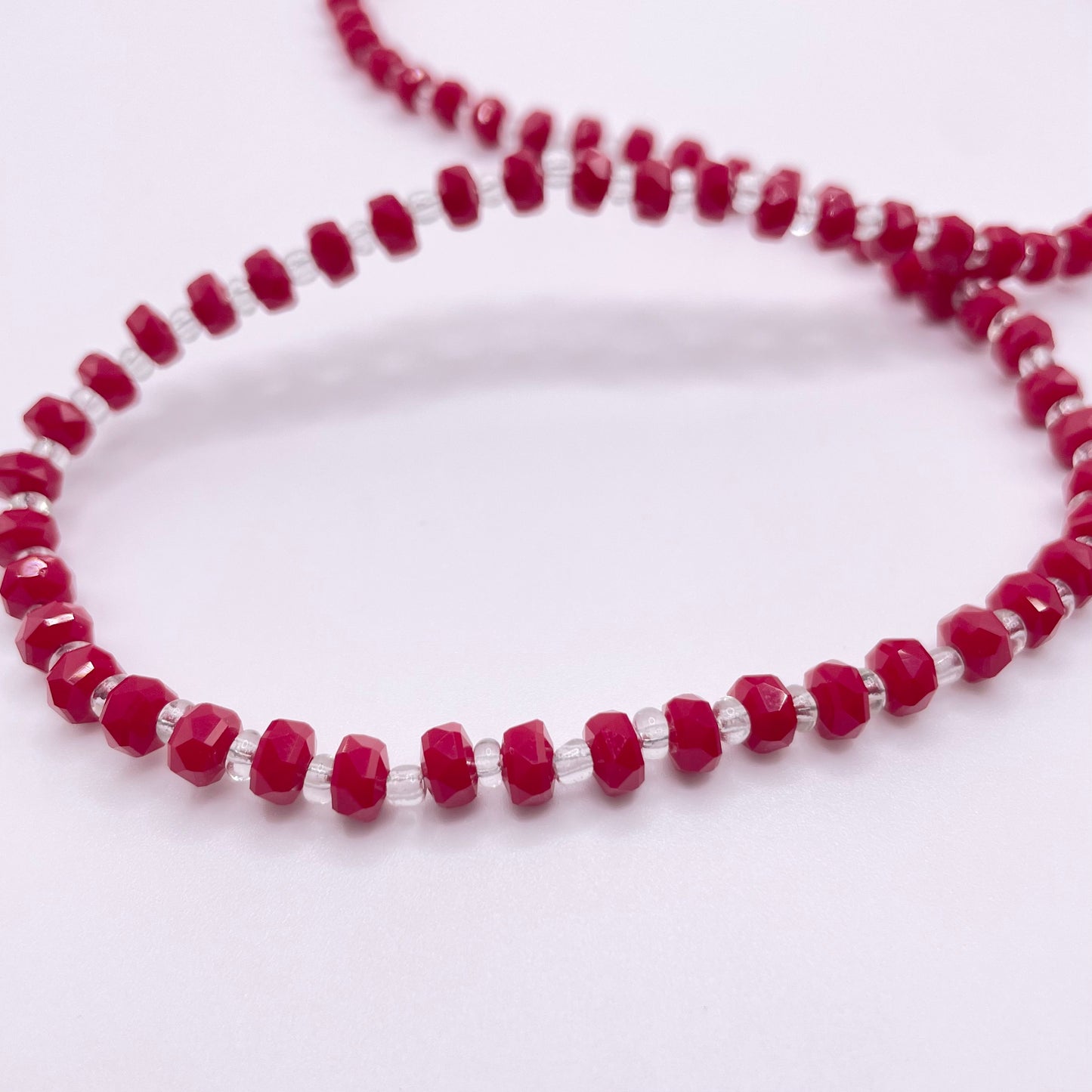 Red Color Glass Rondelle Beads 6mm 8mm