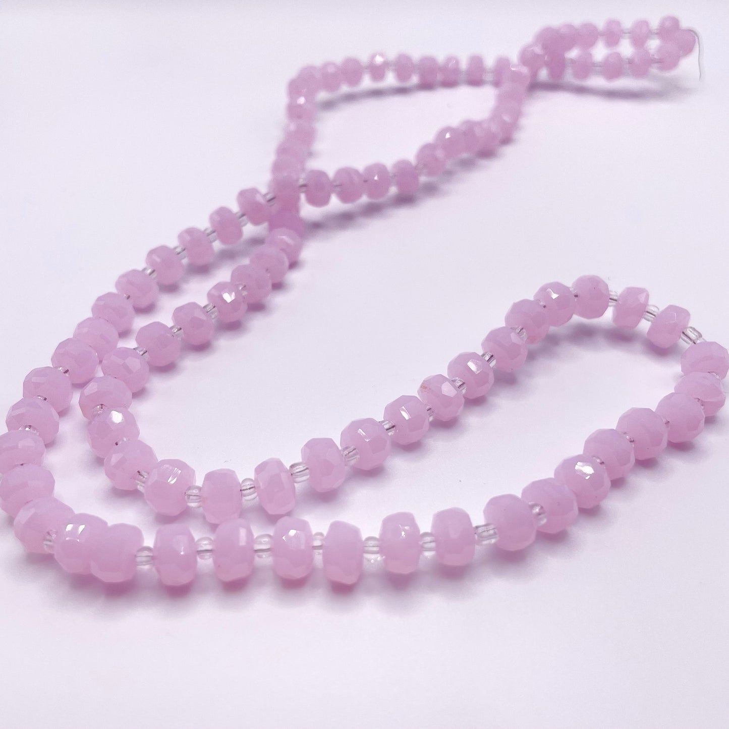 Pink Color Glass Rondelle Beads 8mm