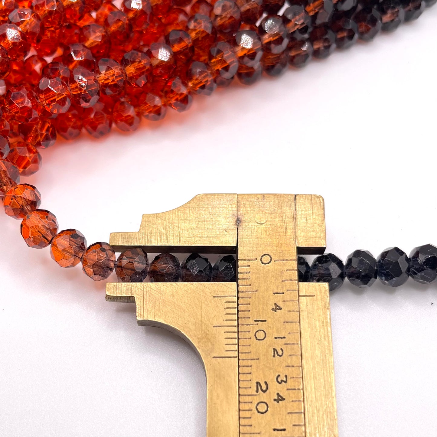 Black & Orange Ombre Effect Glass Rondelle Beads 4mm 6mm 8mm