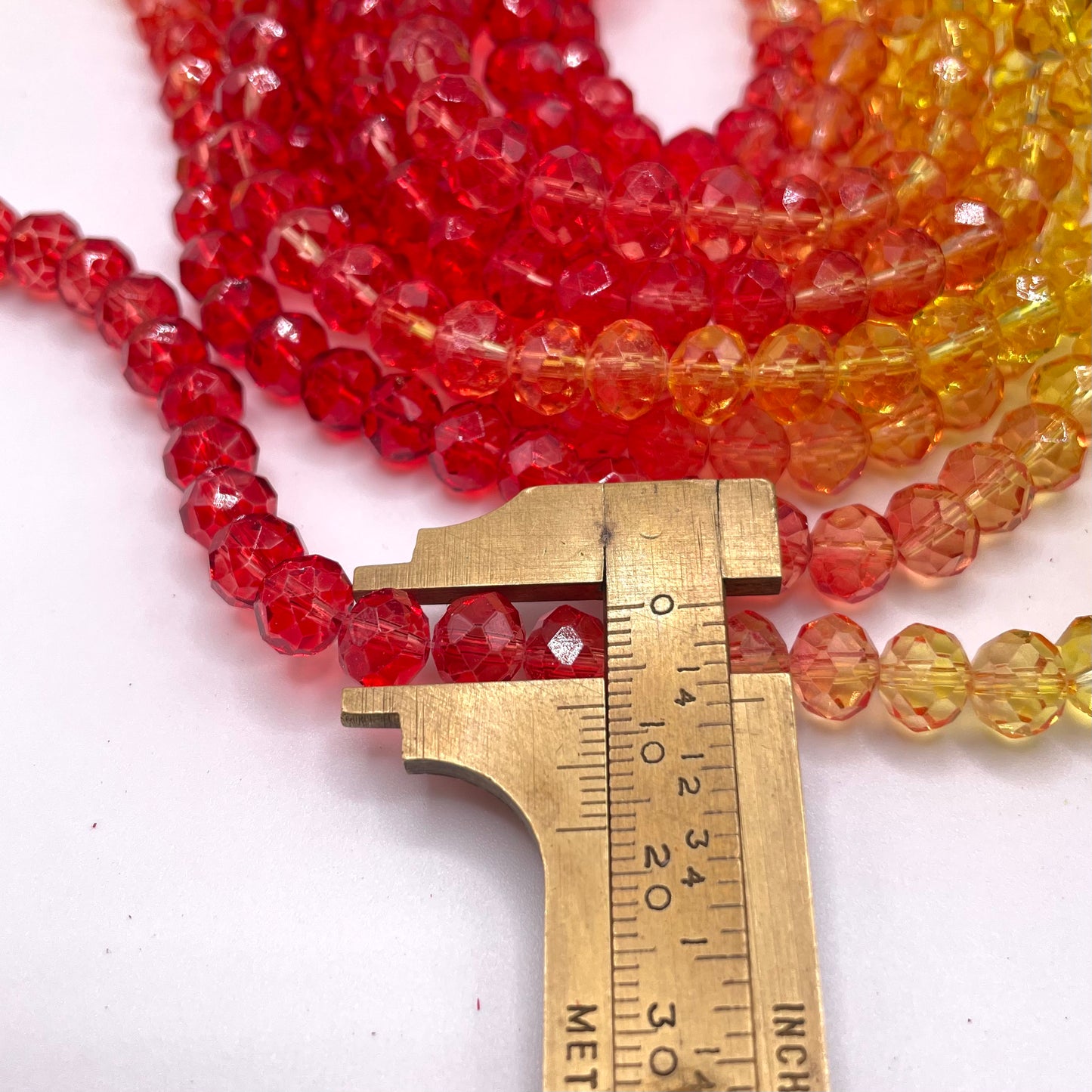 Fire Colors Ombre Effect Glass Rondelle Beads 4mm 6mm 8mm