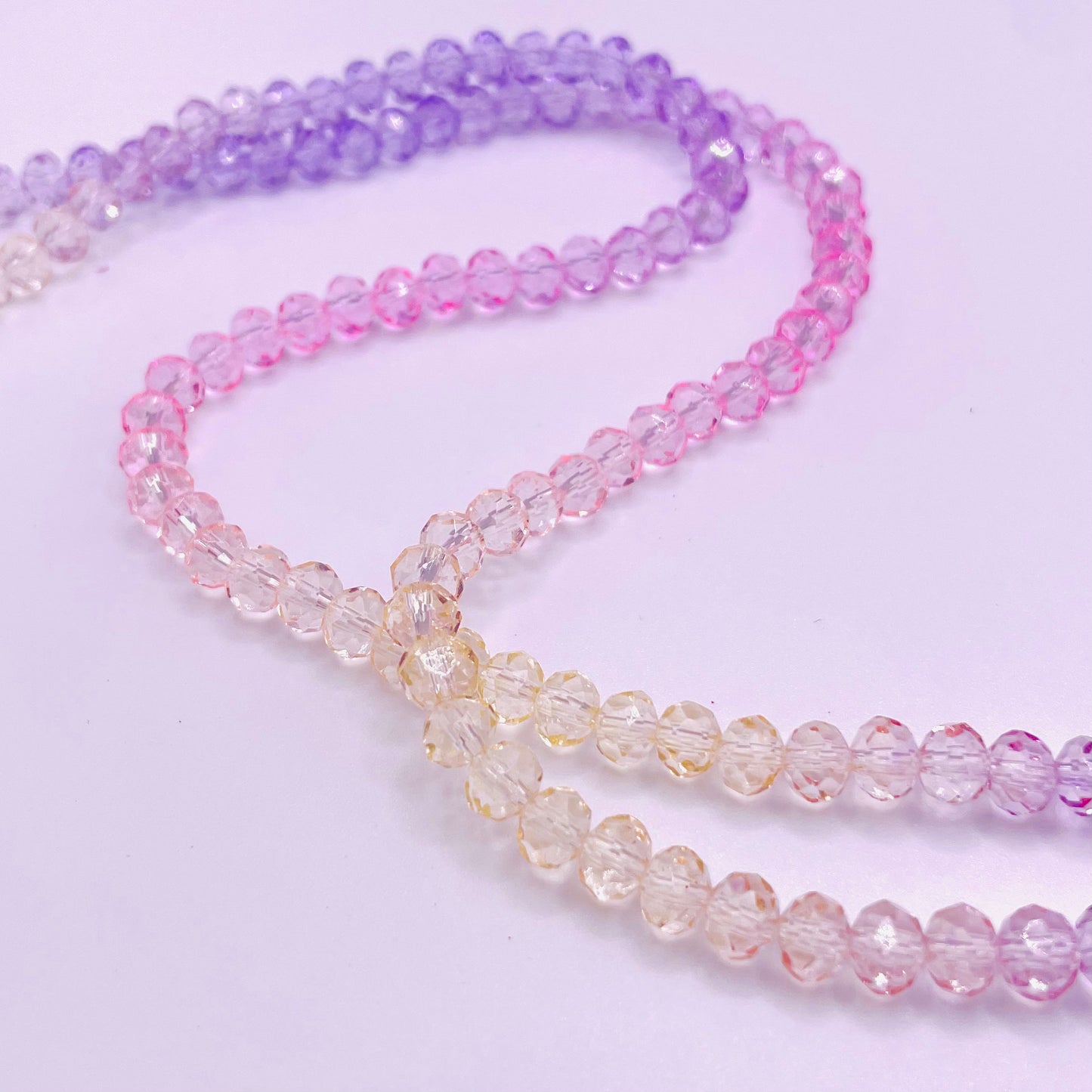 Pink & Purple Ombre Effect Glass Rondelle Beads 4mm 6mm 8mm