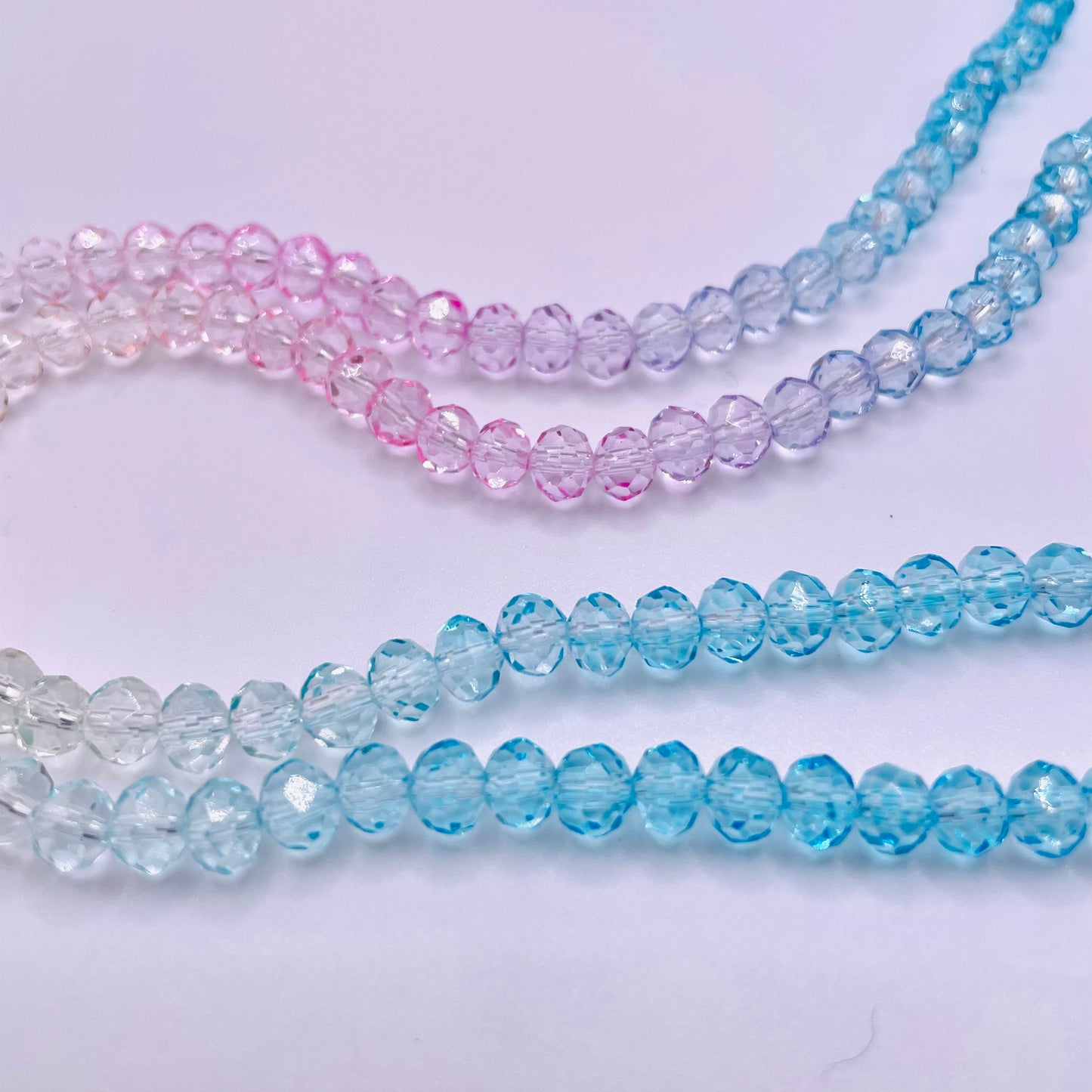 Pink & Blue Ombre Effect Glass Rondelle Beads 4mm 6mm 8mm