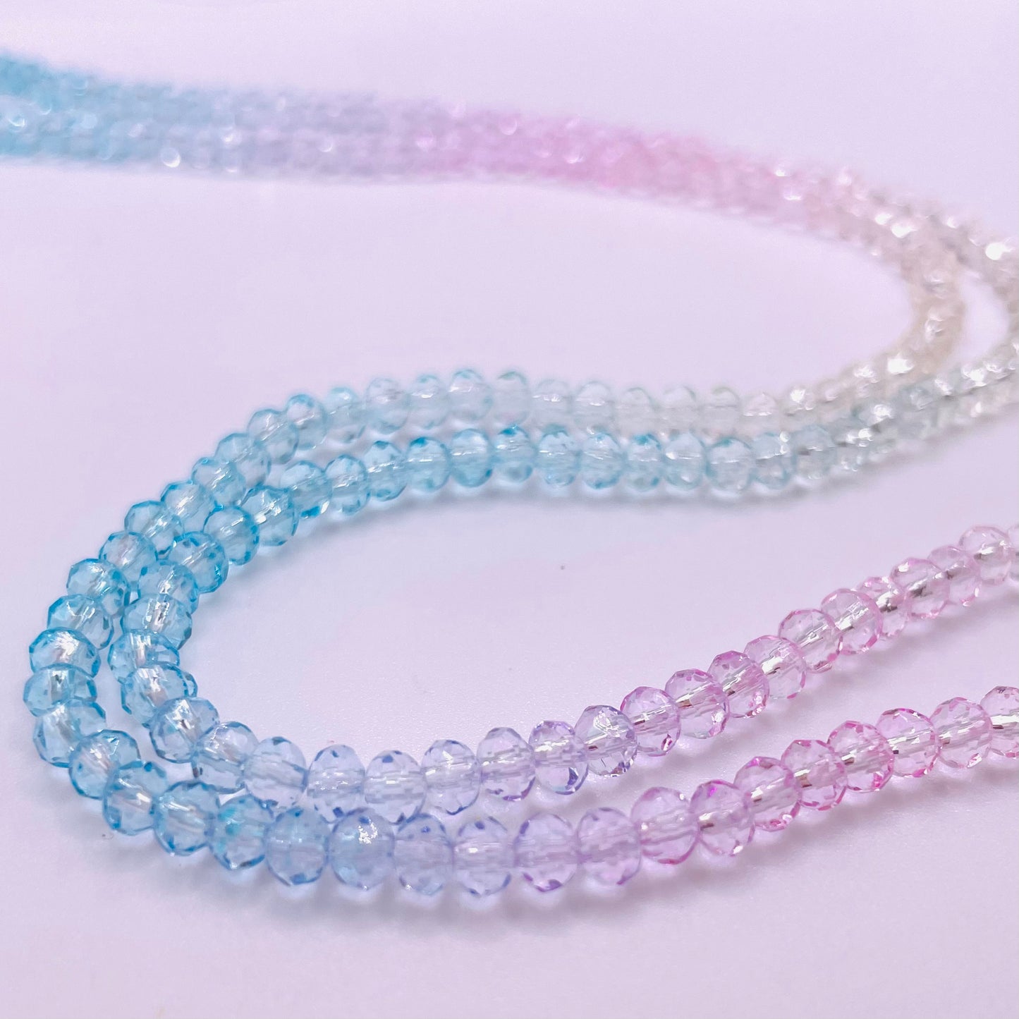 Pink & Blue Ombre Effect Glass Rondelle Beads 4mm 6mm 8mm