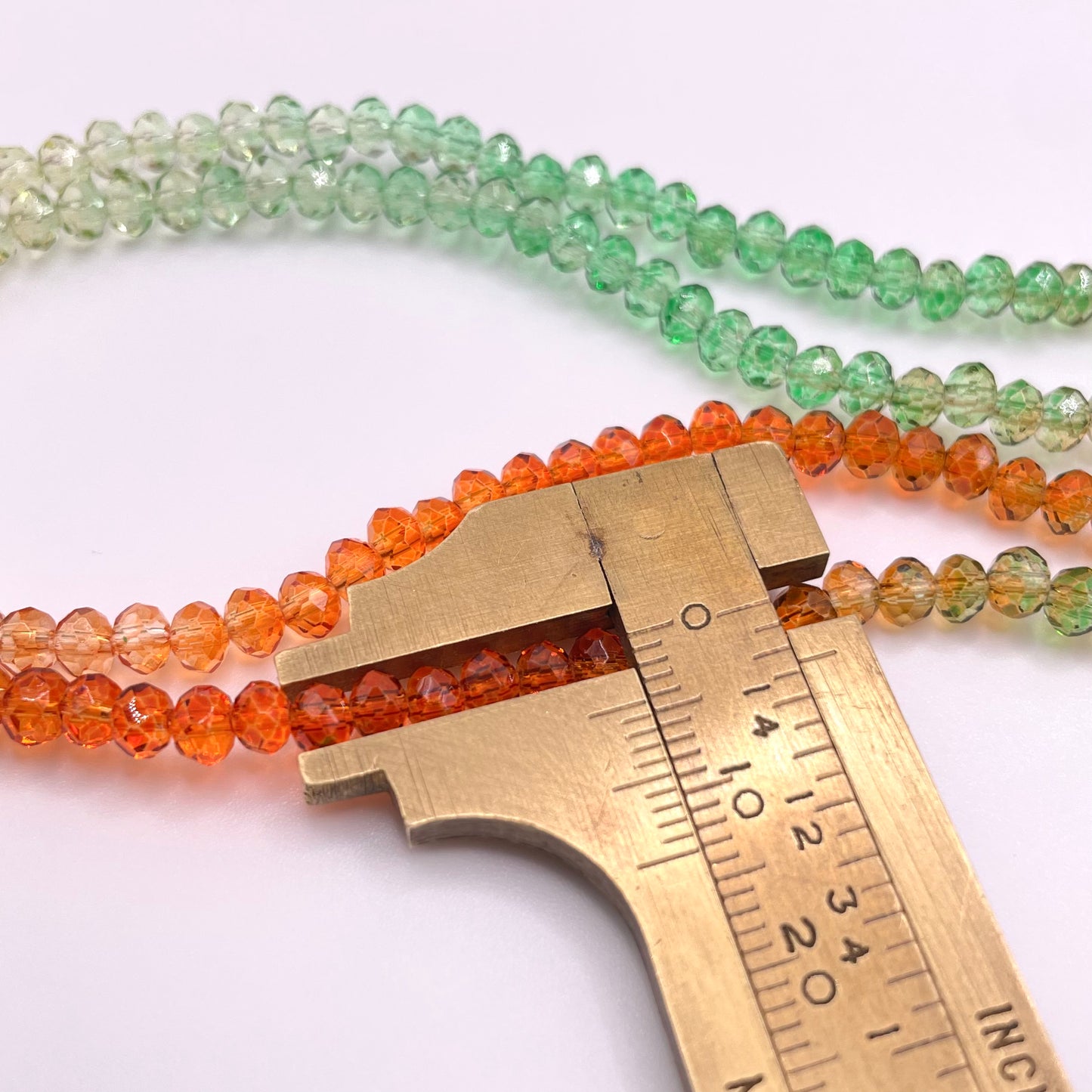 Orange & Green Ombre Effect Glass Rondelle Beads 4mm 6mm 8mm