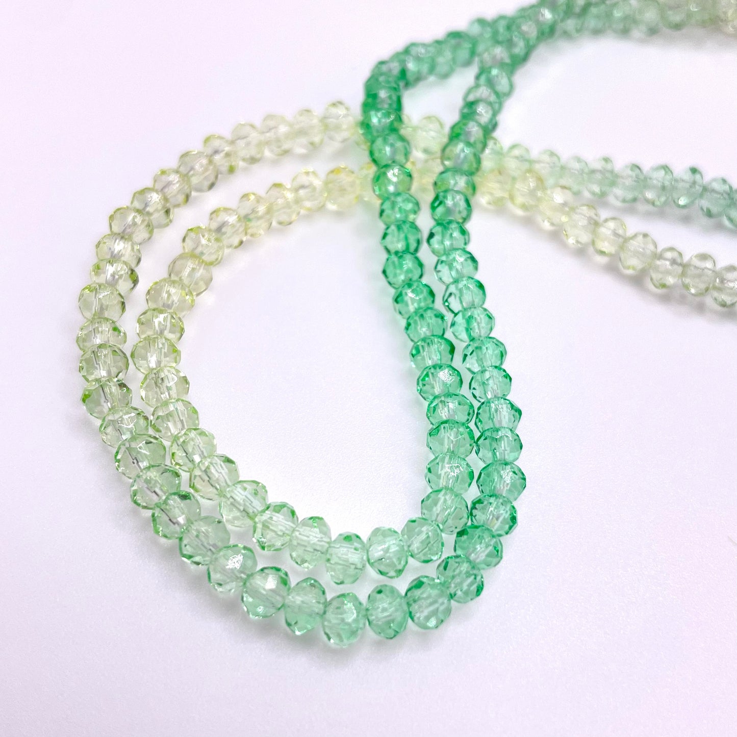 Yellow & Green Ombre Effect Glass Rondelle Beads 4mm 6mm 8mm