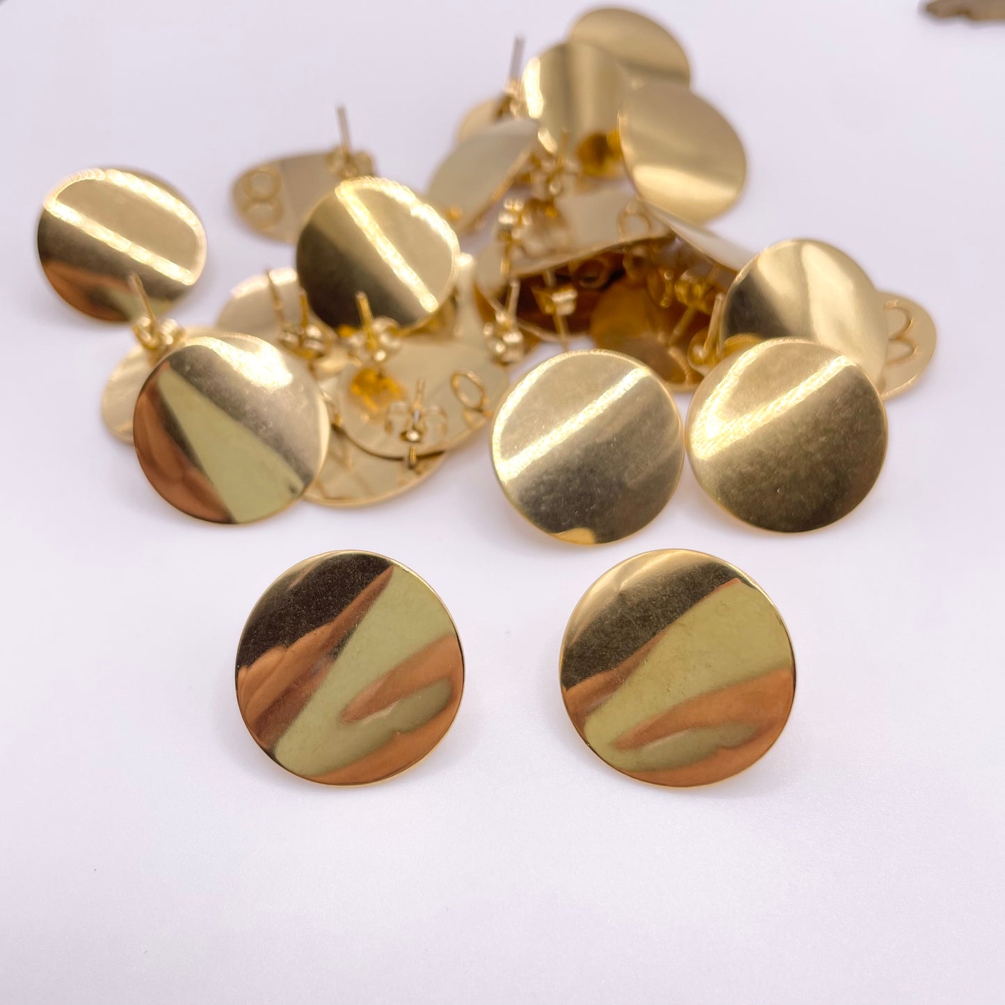 Big Round Stainless Steel Stud Earring Findings