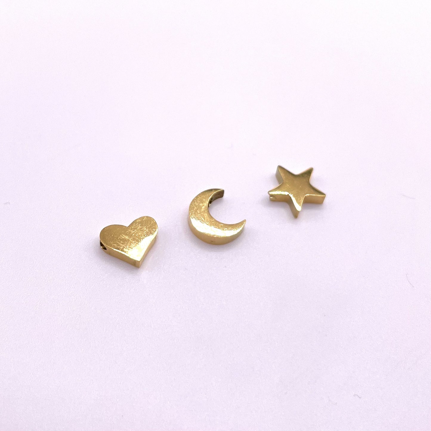 Stainless Steel Heart Moon Star Spacer Beads