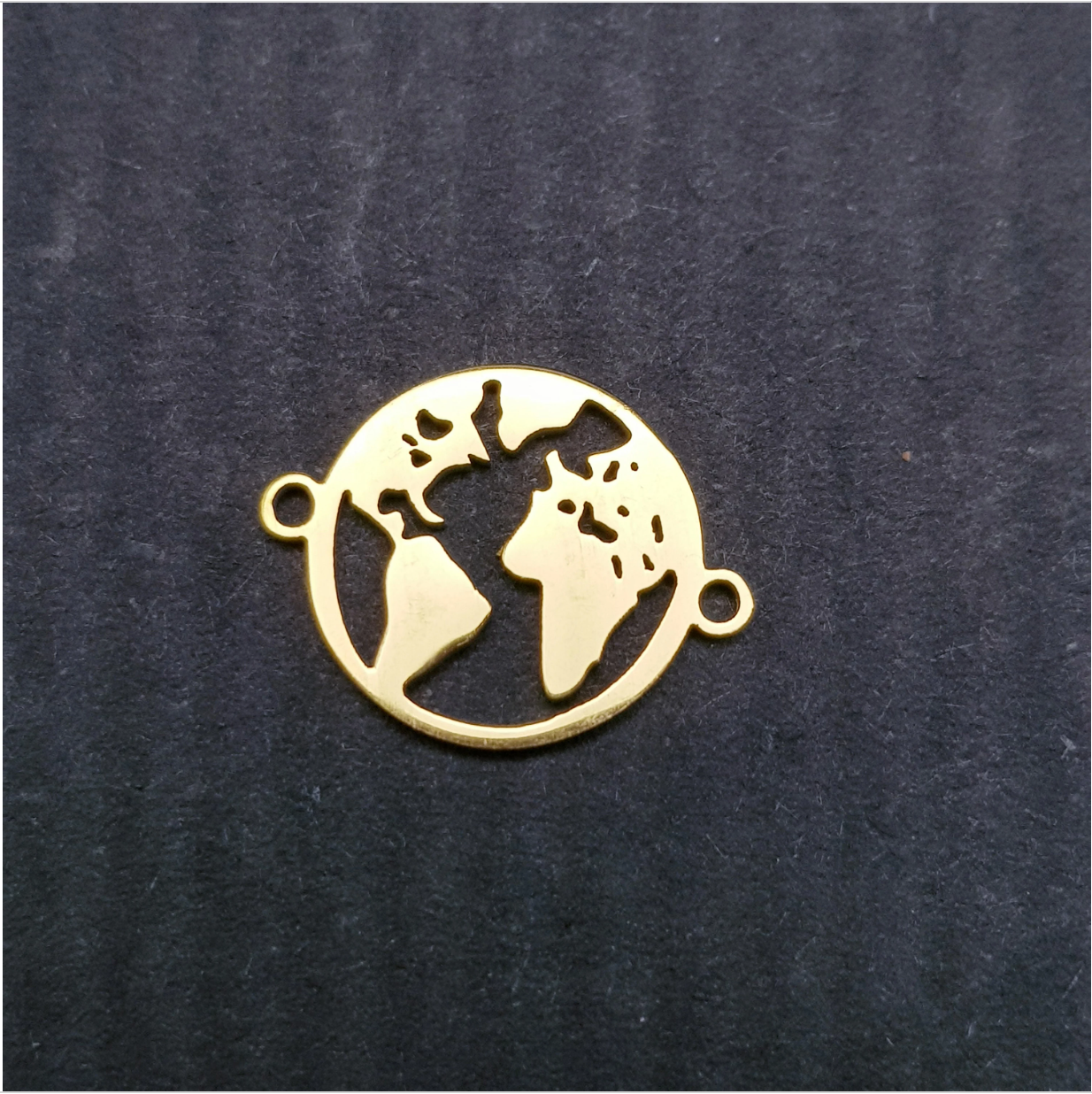 Stainless Steel World Map Bracelet Connector Charm