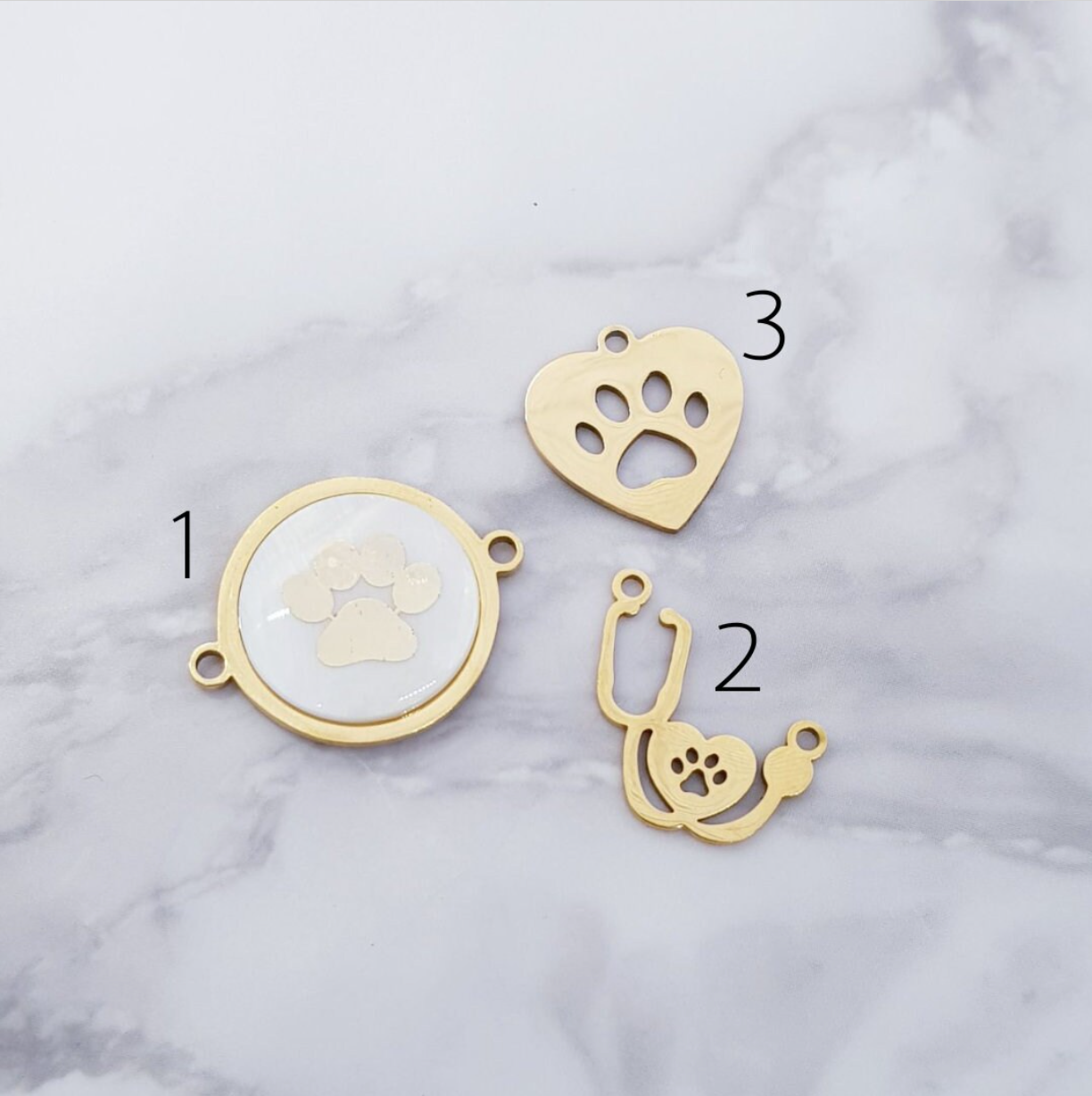 Pet Love  & Veterinarian Stainless Steel Charms