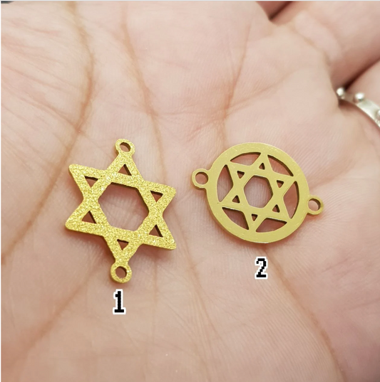 Star of David Stainless Steel Bracelet Connector Charm