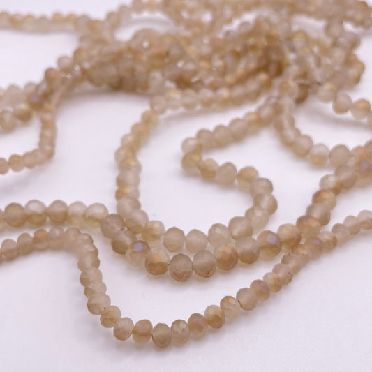 Matte Beige Rondelle Beads 4mm 6mm