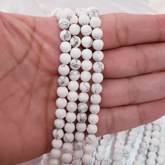 8mm 6mm 10mm Magnesite White Round Magnesite Beads Magnesite for Jewelry Making White Turquoise Beads Agate Beads Handmade Jewelry Material