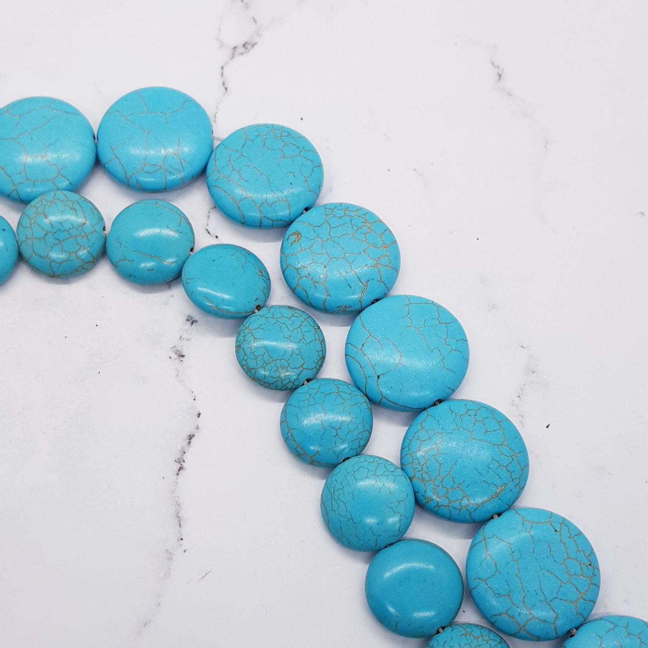 25 -18mm Blue Turquoise Coin Beads Turquoise for Jewelry Making Magnesite Turquoise Beads Natural Turquoise Stone Genuine Turquoise Beads