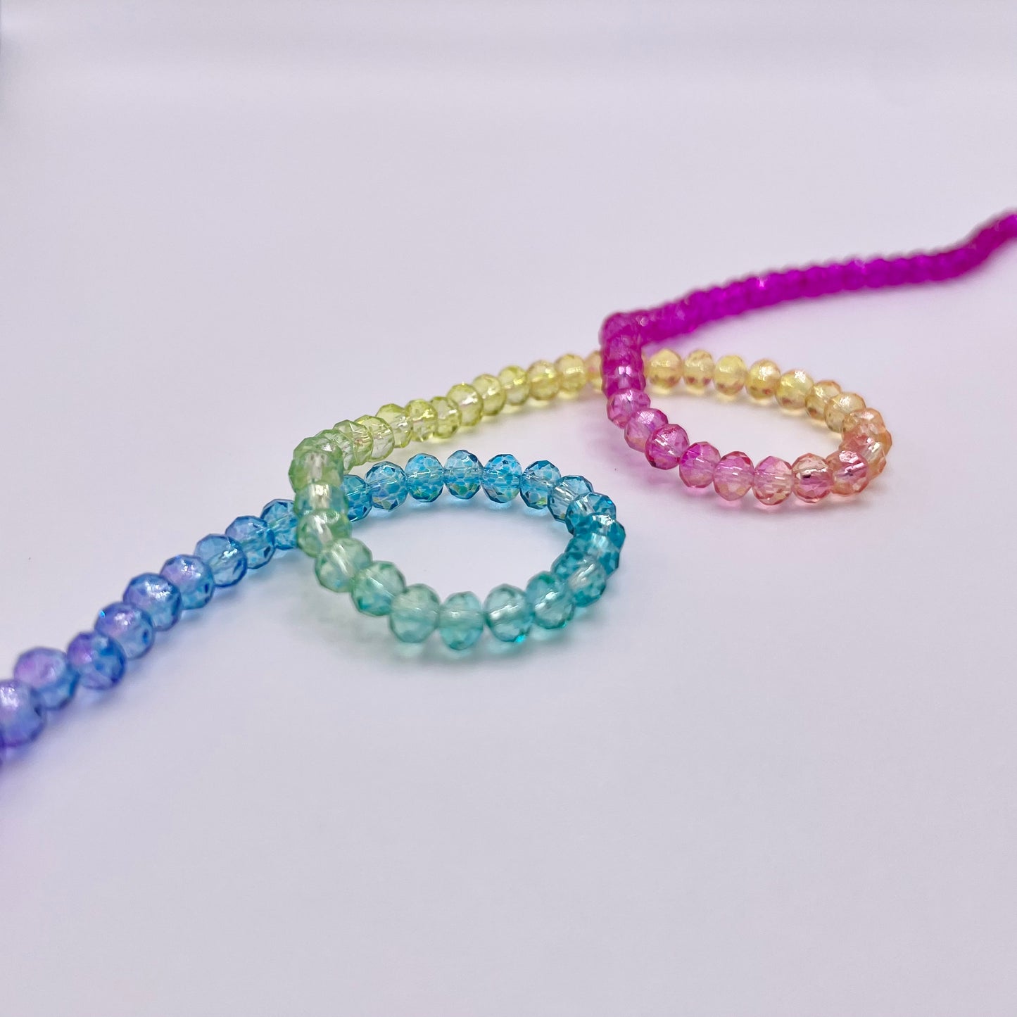 Colors Rainbow Ombre Effect Glass Rondelle Beads 3mm 4mm 6mm 8mm