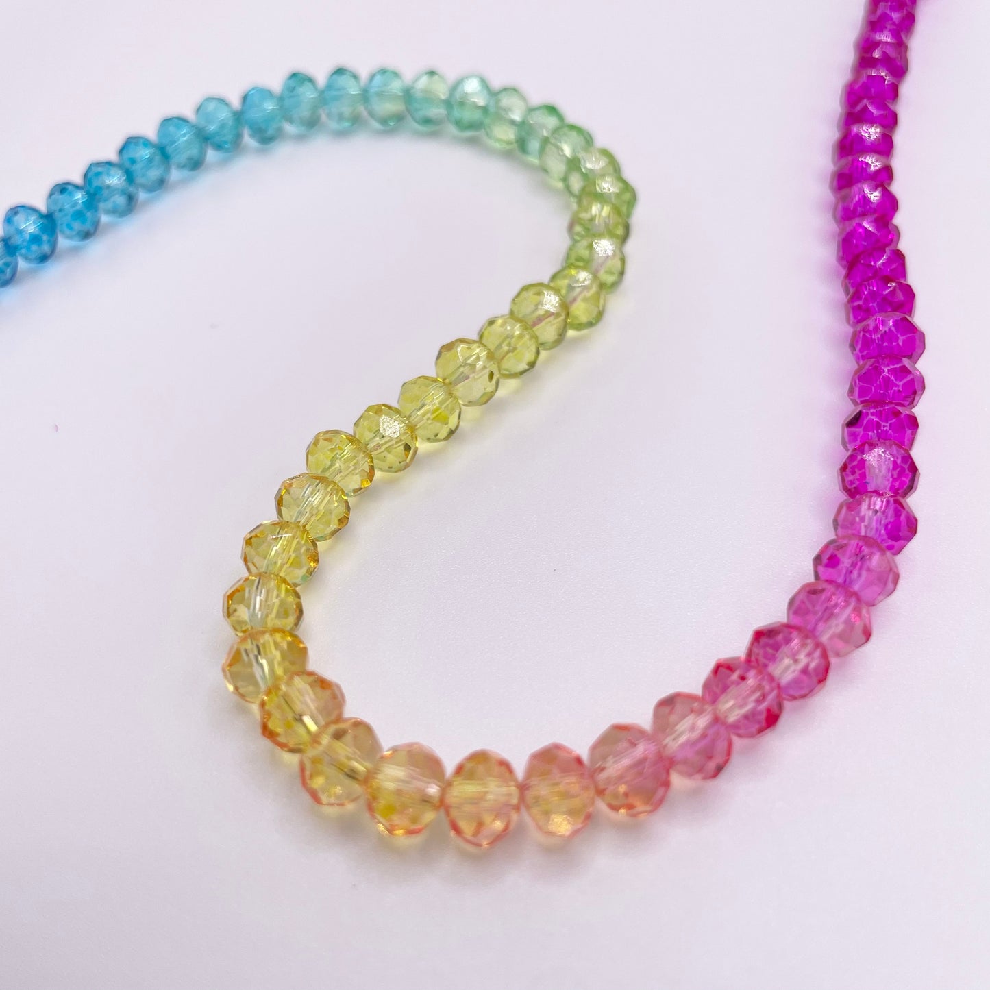 Colors Rainbow Ombre Effect Glass Rondelle Beads 3mm 4mm 6mm 8mm